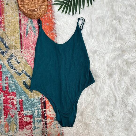 Aerie Blue Textured Cheeky One Piece Swimsuit Plus Size XXL - Picture 1 of 9